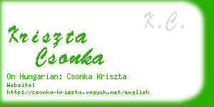 kriszta csonka business card